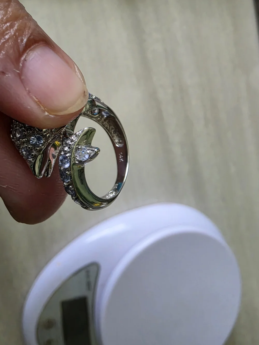 14 K WG Tanzanite Dolphin Ring